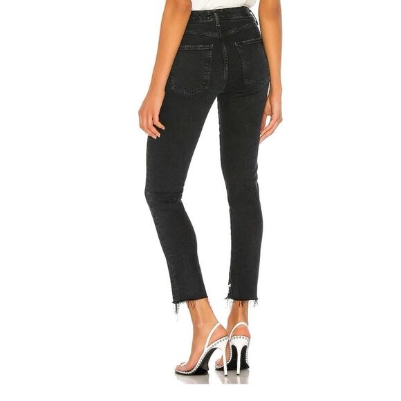 AGOLDE Toni Mid Rise Straight Raw Hem In feral Revolve Jeans - Picture 8 of 16